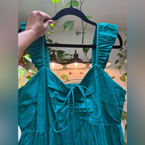 LOFT Teal Ruffled Tiered Maxi Sundress - Picture 1 of 16